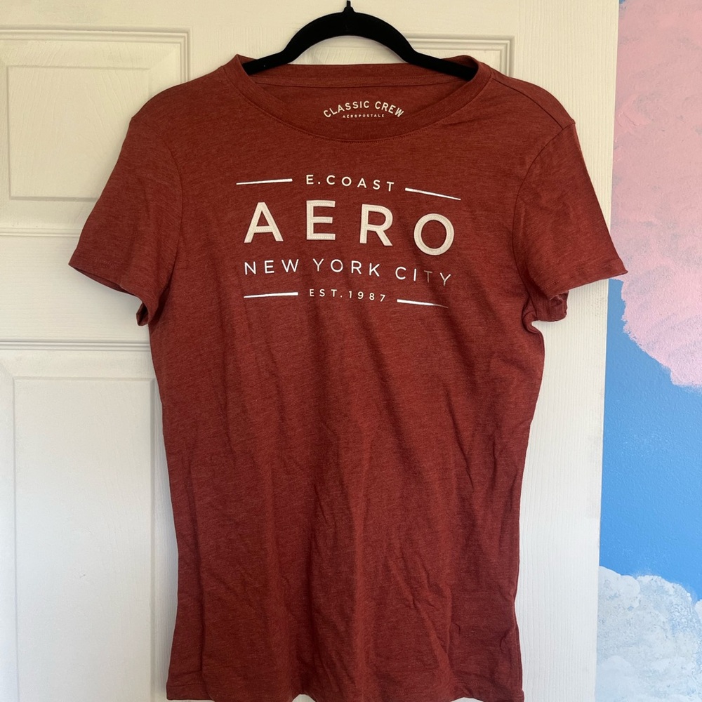 Aeropostale AERO New York City Classic Crew Short Sleeve Tee - Rust